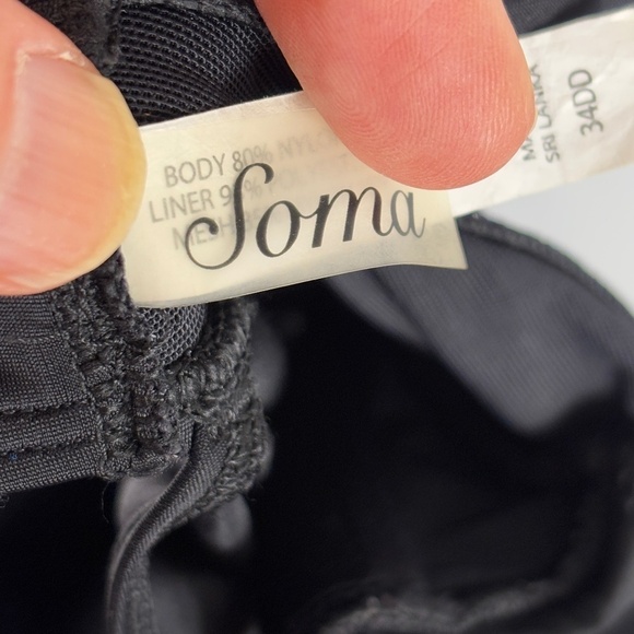 Soma Women Swim Tankini Top 34DD Bra Cup Black Underwire Adjustable straps - Picture 8 of 11